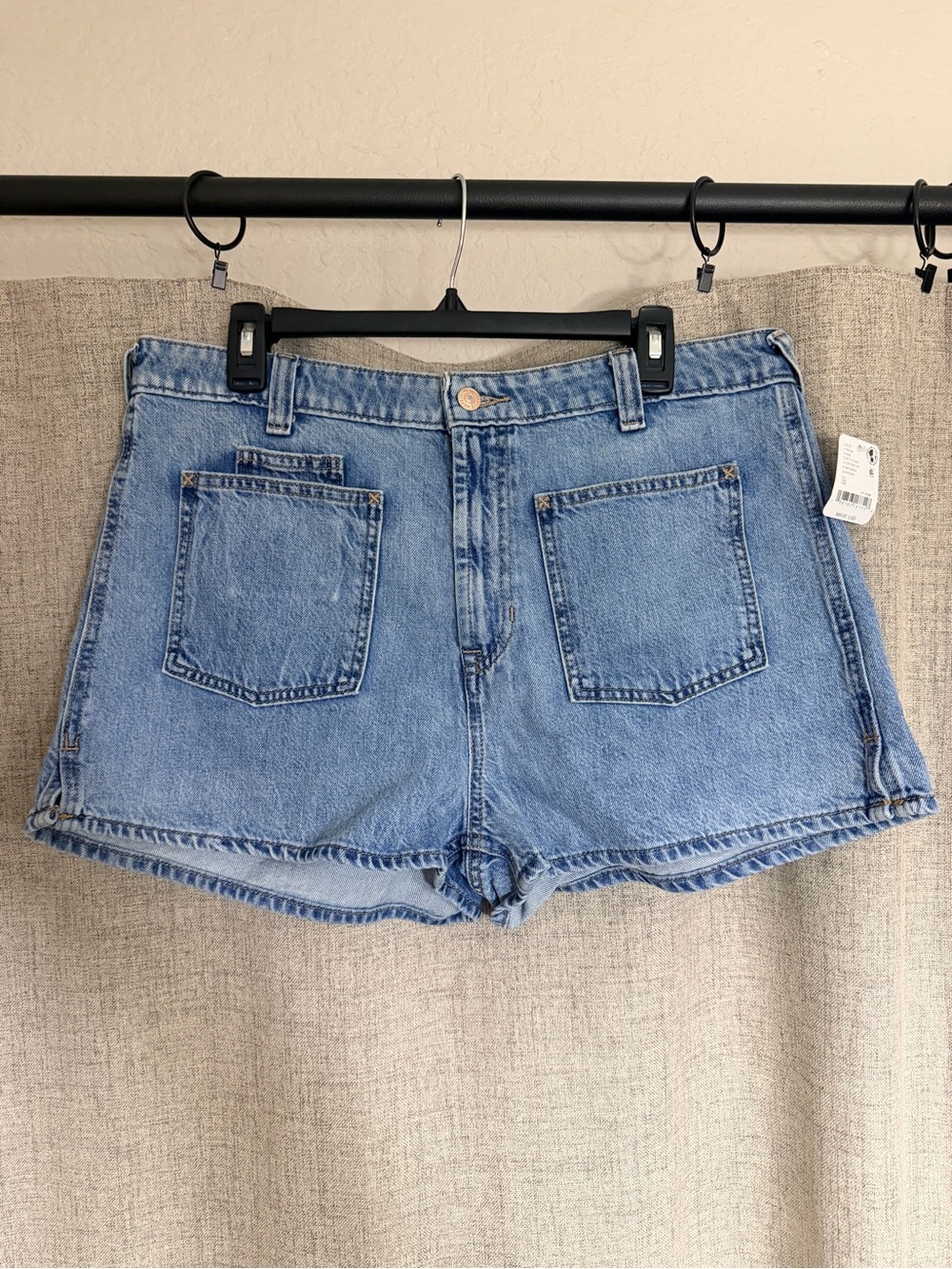 We The Free Bettie Sailor Short Light Blue High-Rise Denim Shorts